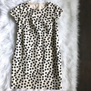 J.Crew Black Polka Dot Sheath Dress with Pockets